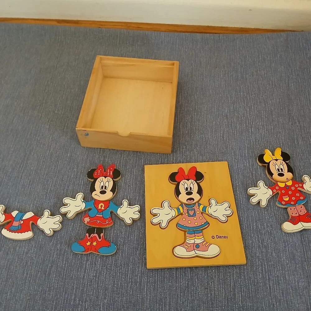 Teddy Bear feeling & Disney Minnie Mouse Puzzle Mix & Match Dress up incomplete